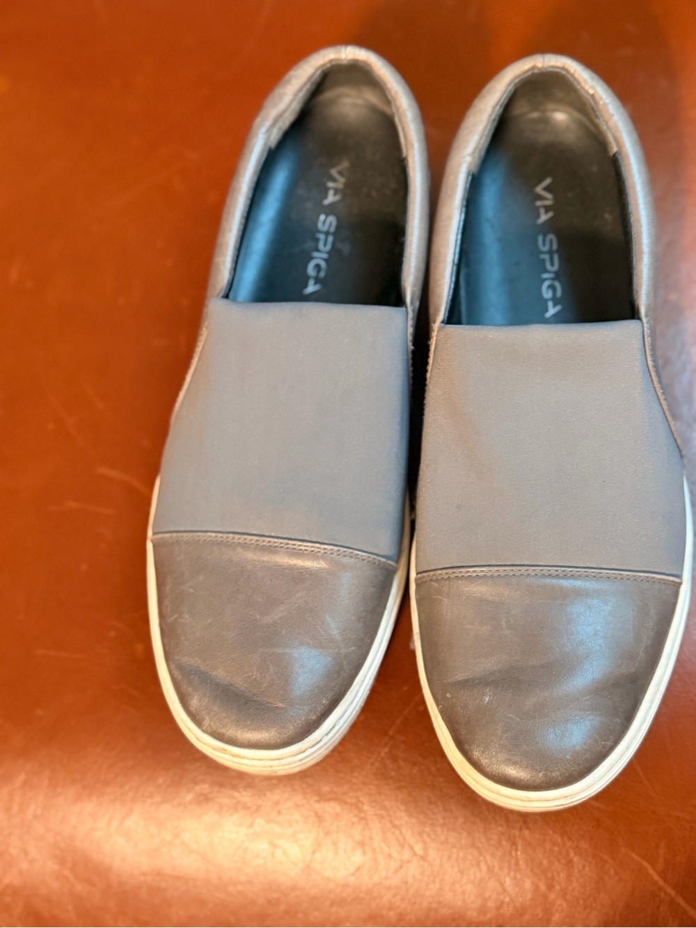 Via Spiga Men’s Grey Slip-On Loafers